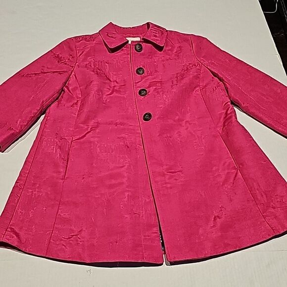 Chicos bright pink 3/4 sleeve 4 button jacket  size 0 petite - Picture 1 of 10